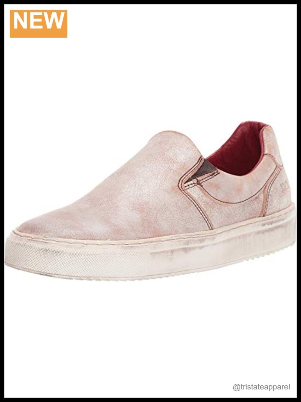 Leather Slip-On Sneakers Cushioned Casual Round Toe